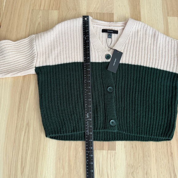 Vero Moda Colorblock V-Neck Cardigan Sweater  Oversized Crop Size XS - Picture 9 of 13